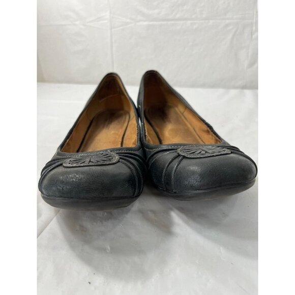 Naturalizer N5 Womens Ballet Flat black Leather Medallion Size 8 - Picture 4 of 12